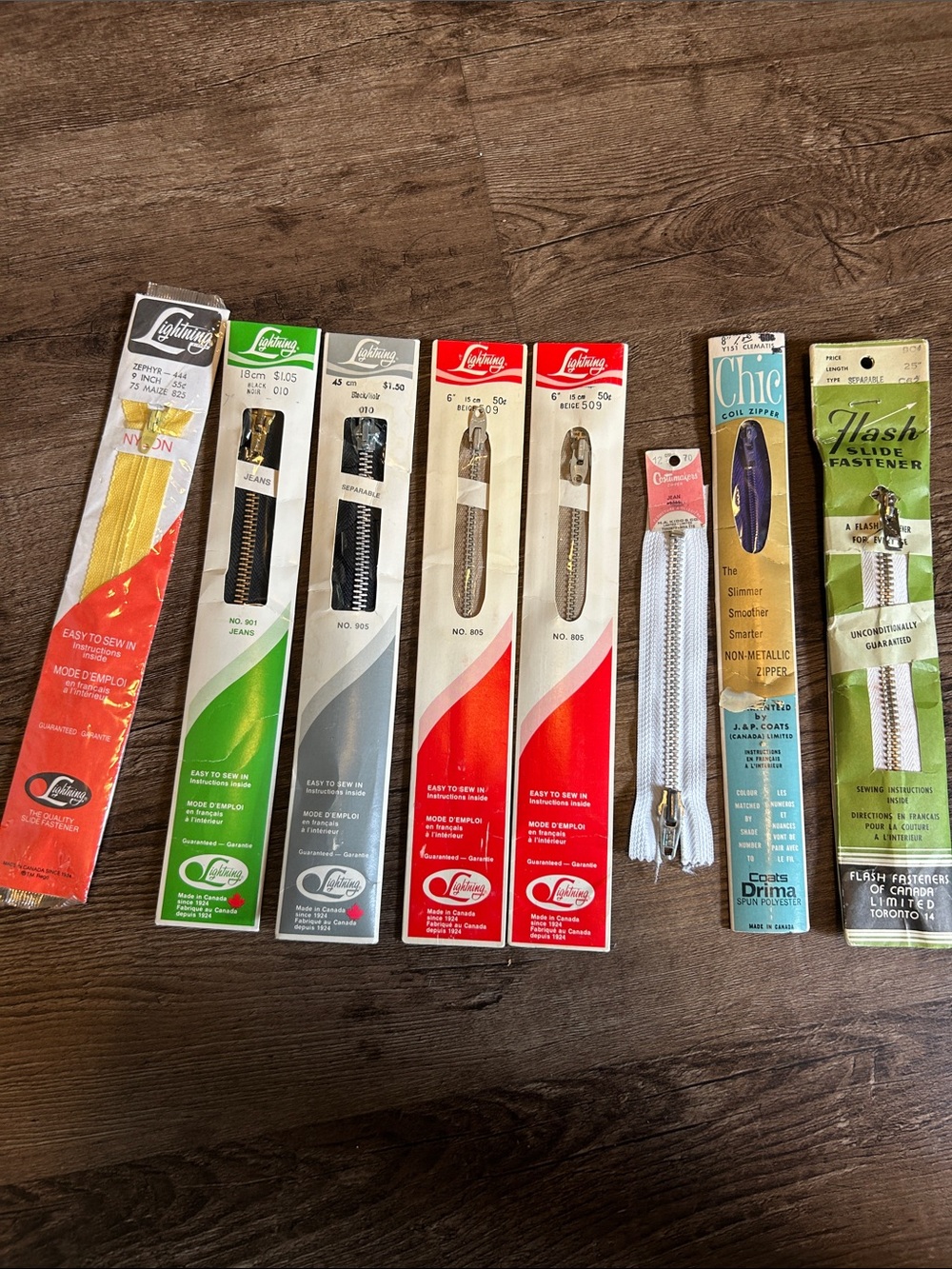 Vintage Zippers Lot of 8 Sewing Notions
Original Packaging Made in Canada
